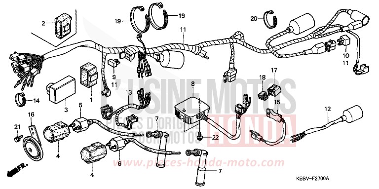 WIRE HARNESS for CA125 REBEL BLACK (NH1) from 1998